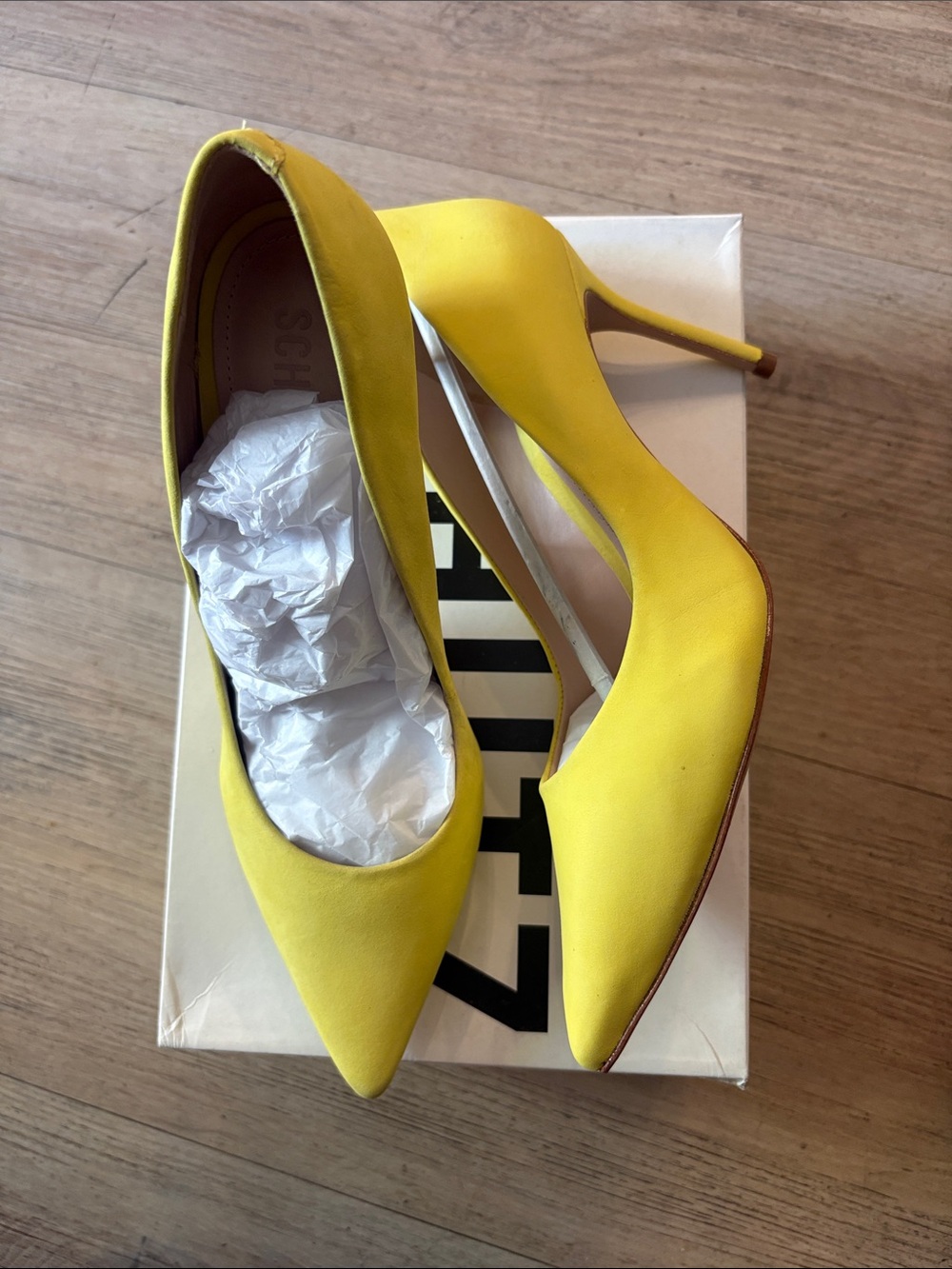 SCHUTZ Bright Yellow Pointed-Toe Stiletto Pumps #86